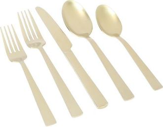 Gibson Home Earlston 20 Piece Stainless Steel Flatware Set in Metallic Gold at Nordstrom
