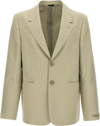 Fendi Enkelrijige wollen blazer - Heren - Business blazers - Beige - XL - Wol - Kostuums