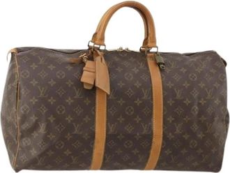 Louis Vuitton Pre-owned Keepall 50 Boston Bag - Dames - Vintage Weekendtas - Bruin - ONE Size - Leer - Vintage