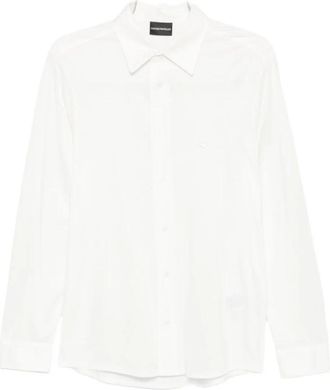 Emporio Armani Point Collar Shirt - Heren - Zakelijke Overhemden - Wit - XS - Overhemden