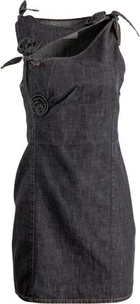 Coperni Flower Denim Minidress - Dames - Korte kleedjes - Grijs - 2XS - Denim - Kleedjes