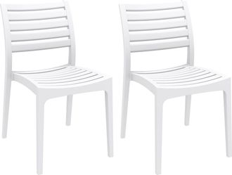 Clp Set de 2 sillas robustas apilables en plástico blanco