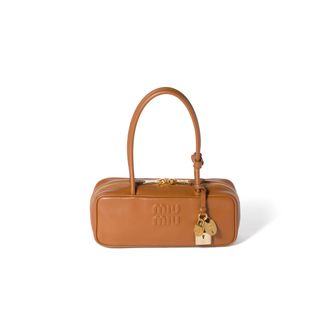 Miu Miu Beau Leather Bag, Woman, Cognac