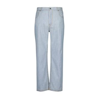 Fendi Jeans, Heren, Blauw, W34, Katoen, Chambray Straight Jeans