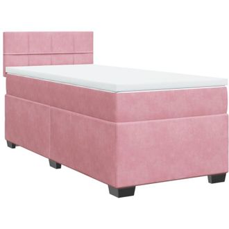 vidaXL Vidaxl - Cama Box Spring Con Colch&oacute;n Terciopelo Rosa 100x200 Cm