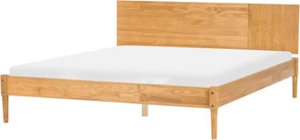 Beliani Cama Con Somier Estilo Escandinavo De Madera De Pino Natural 180 X 200 Cm Marr&oacute;n Claro Flavignac