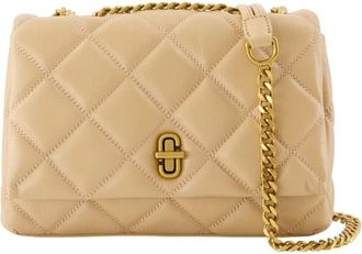 Marc Jacobs Tassen, Dames, Beige, ONE Size, Leer, Gewatteerde Slim Dual Convertible Schoudertas