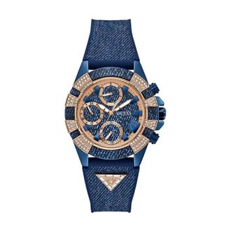 Guess Dames Multifunctioneel Horloge Iconic 40Th Gw 0813L1 Blauw - Dames - Horloges - Blauw - ONE Size - Denim - Accessoires