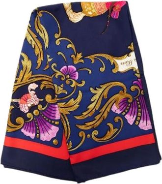 Herm&egrave;s Pre-owned Foulard in Seta Cheval Turc - - Pre-owned - Donna - Blu - ONE SIZE