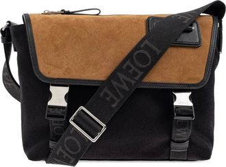 Loewe Borsa messenger Flex media in tela - Marrone