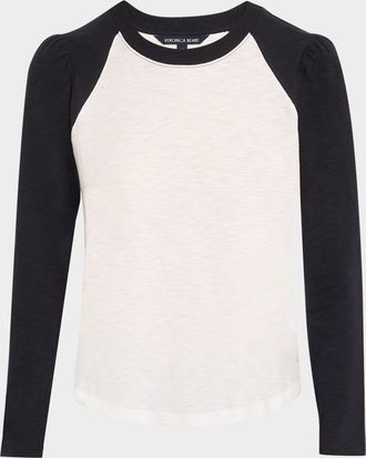 Veronica Beard Mason Long-Sleeve Baseball Tee