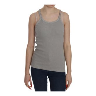 Pink Memories Sleeveless Tops, female, Gray, L, Elegant Sleeveless Cotton Blouse