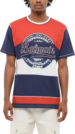 Balmain Multicolor Color Block Crew Neck T-Shirt
