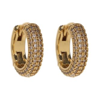 Kate Spade New York Earrings, female, Yellow, Size: ONE SIZE Brilliant Statements Pav&eacute; Mini Huggies