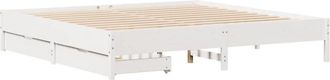 vidaXL Vidaxl - Bed Frame without Mattress White 180x200 cm Super King Solid Wood Pine