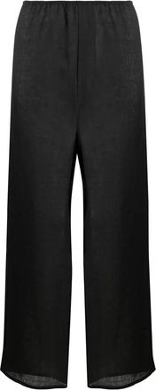 BASERANGE Stoa Pants - Dames - Wijde Broeken - Zwart - 2XS - Linnen - Broeken