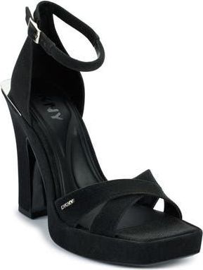 DKNY Linda Ankle Strap Platform Sandal in Black at Nordstrom Rack, Size 7.5