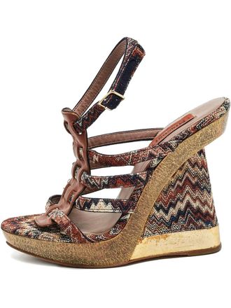 Missoni leather zig-zag wedge sandals - Neutrals