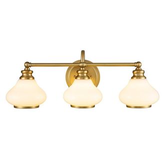 Netlighting Hinkley Ainsley Wall Lamp Brushed Brass IP44 in Yellow