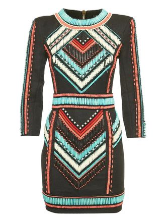 Balmain beaded mini dress - Black