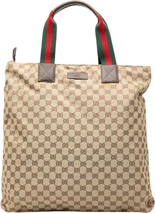 Gucci Pre-owned Tote Bags, female, Brown, Size: ONE SIZE Pre-owned Printed Tote Bag