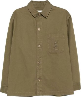 Saint Laurent Cassandre Overshirt In Cotton Linen Gabardine Clothing