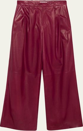 SIMKHAI Kobie Wide-Leg Leather Pants