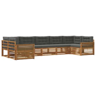 vidaXL Conjunto De Sof&aacute;s De Exterior 7 Uds. Natural Y Antracita Vidaxl