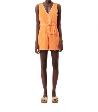 FRNCH Mila V-Neck Romper In Orange