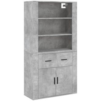 vidaXL Aparador Alto Madera Contrachapada Gris Hormig&oacute;n Vidaxl