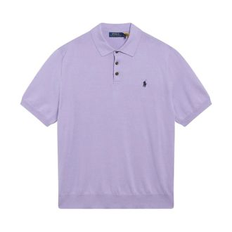 Polo Ralph Lauren Polo Shirts, male, Purple, Size: XL Short Sleeve Cotton Polo Sweater