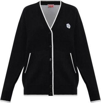 Kenzo Cardigan met logo - Dames - Vesten - Zwart - XS - Katoen - Truien & Vesten