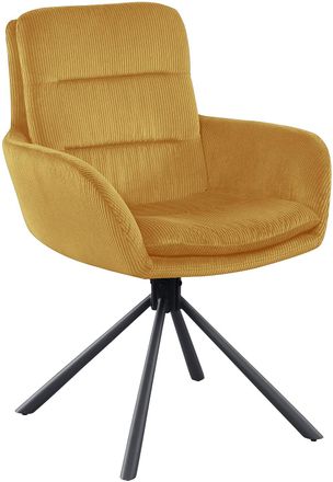 Salesfever Esszimmerstuhl »Pizzo Eleganter Armlehnstuhl« () 1 Stk.Cord-Esszimmersessel mit 360° Drehkomfort