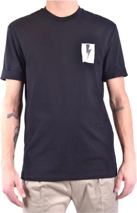 Neil Barrett Stijlvol T-shirt - Heren - T-shirts - Zwart - S - Katoen - Tops