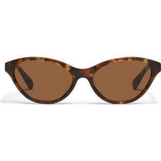 Quay Talk Nice 55mm Cat Eye Sunglasses in Amber Tort/Brown at Nordstrom