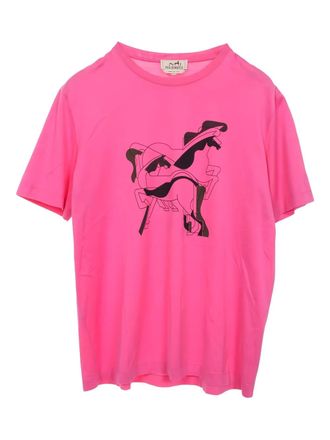Herm&egrave;s T-shirt con grafica - Rosa