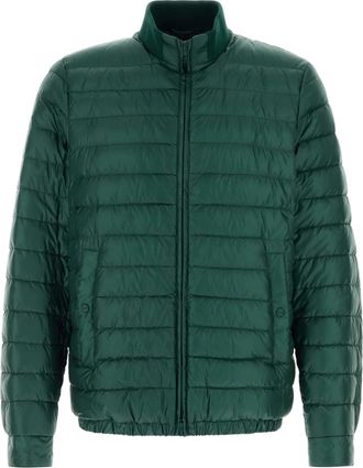 Herno Green Piumino Quilted Ribbed Knit Jacket