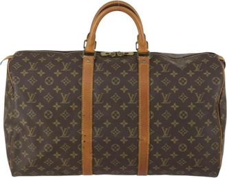 Louis Vuitton Pre-owned Weekend Bags, female, Brown, Size: ONE SIZE Pre-owned Vintage Monogram Keepall Duffle Bag