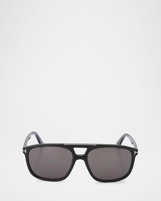 Tom Ford Men & apos;s Penn Double-Bridge Acetate Square Sunglasses