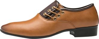 Generic Wedding Formal Shoes for Men Classic Patent Lace-ups Derbys Plain Oxfords PointedToe Leather Shoe Block Heel Non Slip Low Top Footwear for Indoor Outd