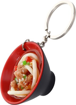 Generic Noodles Keychain - Realistic Miniature Food Pendant | Cute Durable Key Ring With Lifelike Bowl Design, Unique Decorative Accessory For Graduation Birt