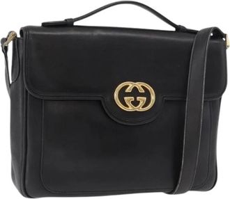 Gucci Pre-owned Vintage Shoulder Bag - Dames - Vintage Schoudertas - Zwart - ONE Size - Leer - Vintage