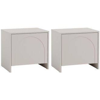 Vente-Unique Lotto di 2 comodini con 1 anta - Beige - NALYRA di Maison C&eacute;phy