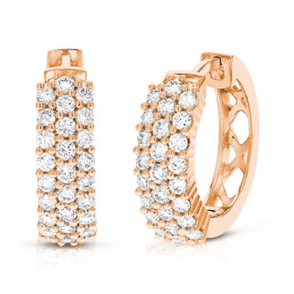 Vir Jewels 1 cttw Lab Grown Diamond Hoop Earrings in Sterling Silver With Hidden Post For Women