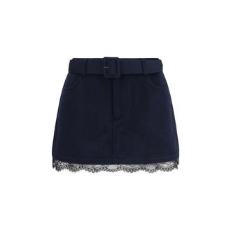 Self Portrait Blue Wool Oves Aries Bermuda Womens Shorts