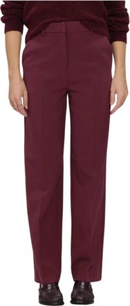Y.A.S Yaslikka HW Wide Pants - Dames - Straight fit broeken - Rood - L - Polyester - Broeken