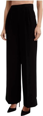 Roland Mouret Hoge taille zwarte wijde pijpen broek - Dames - Wijde Broeken - Zwart - S - Wol - Broeken