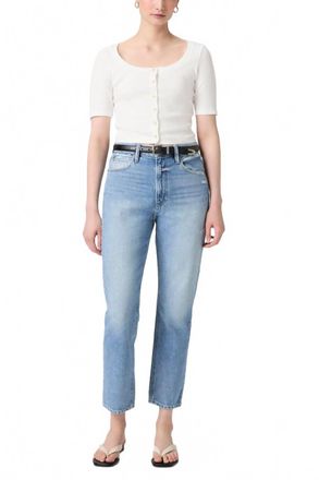 Paige Billy Crop Straight Leg Jeans In High Brow Dist