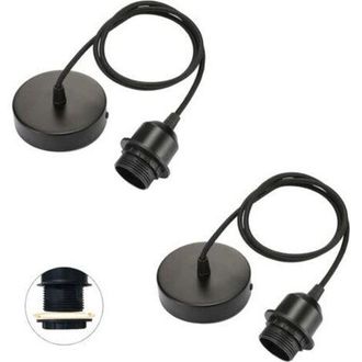 OEM Set Di 2 Lampade A Sospensione E27, Cavo Regolabile Da 100 Cm Con Anello A Vite Rimovibile, Lampada A Sospensione E27 Con Anello A Vite, Cavo In Tessu