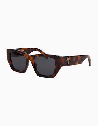 Palm Angels Mens Mens Hinkley Rectangle Sunglasses - Havana Drk Grey - Size: ONE size